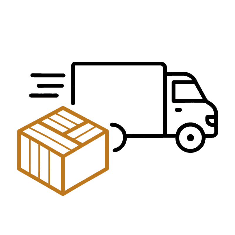 Illustration of worry-free tile delivery with free shipping across the U.S. and reliable arrival timelines for both samples and full-size tiles