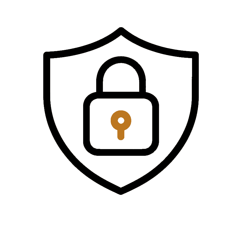 Privacy assurance graphic with secure payment icons and data protection message for tile and flooring shoppers