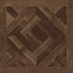 Close-up of a single Classical Luxury Mixed Walnut Wood Look Tile, highlighting its intricate parquet pattern and rich mixed walnut tones. This 100% waterproof porcelain tile offers unmatched durability and easy care for timeless luxury.