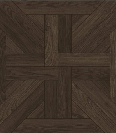 Close-up of a single Classical Stately Dark Walnut Wood Look Tile, highlighting its intricate pattern and deep, rich tones. This 100% waterproof porcelain tile offers unmatched durability and easy care for timeless elegance.