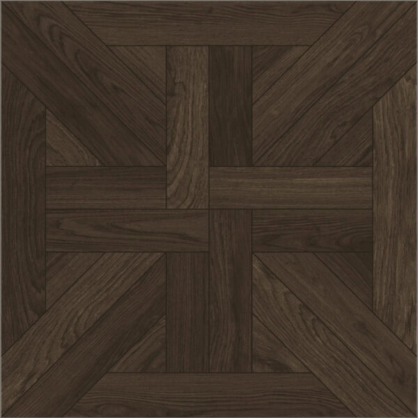Close-up of a single Classical Stately Dark Walnut Wood Look Tile, highlighting its intricate pattern and deep, rich tones. This 100% waterproof porcelain tile offers unmatched durability and easy care for timeless elegance.