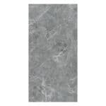 Close-up of a single Contemporary Style Stormy Grey Stone Look SPC Vinyl Flooring plank, highlighting its dynamic gray tones and sleek stone pattern. This 100% waterproof SPC flooring resists scratches, stains, and dents, perfect for modern style.
