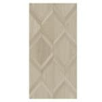 Close-up of a single Light Luxury Beige White Wood Color Wood Look Tile, highlighting its intricate pattern and soft, creamy tones. This 100% waterproof porcelain tile offers unmatched durability and easy care for serene luxury.