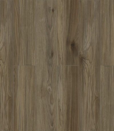 A full view swatch of the Modern Farmhouse Earthen Oak Wood Look Vinyl Floor, showcasing the natural, warm tones and detailed, rustic grain of the interlocking planks.