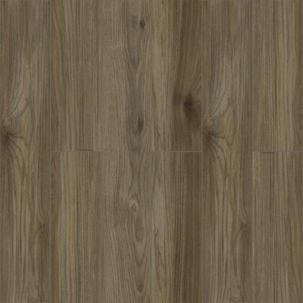 Full view of Modern Farmhouse Earthen Oak Wood Look LVT Flooring, showcasing its authentic oak grain and rich, earthy tones. This 100% waterproof LVT is scratch, stain, and dent resistant, creating a cozy, welcoming atmosphere for a worry-free, effortless style home.