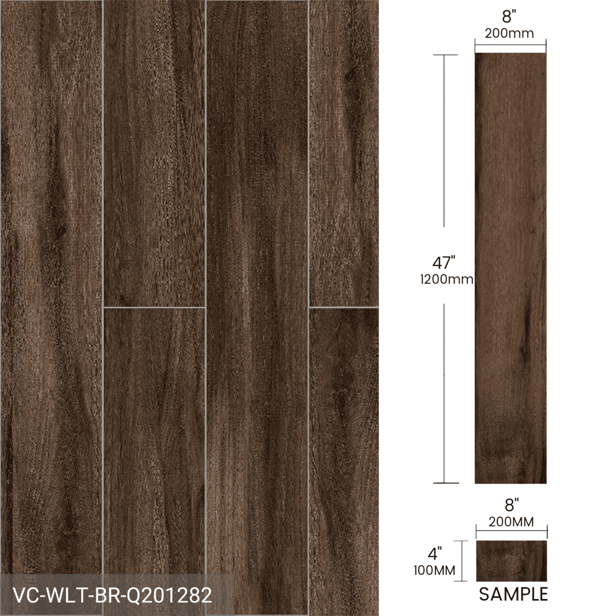 Prodcut Sample Wood Look Tile 4pieces/Box Gray Brown - Image 6