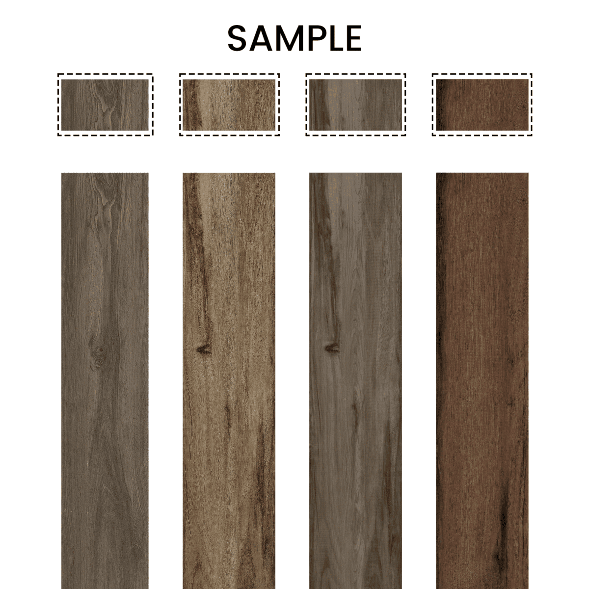 Sample Box Wood Look Tile 4 Pieces Brown - Image 1