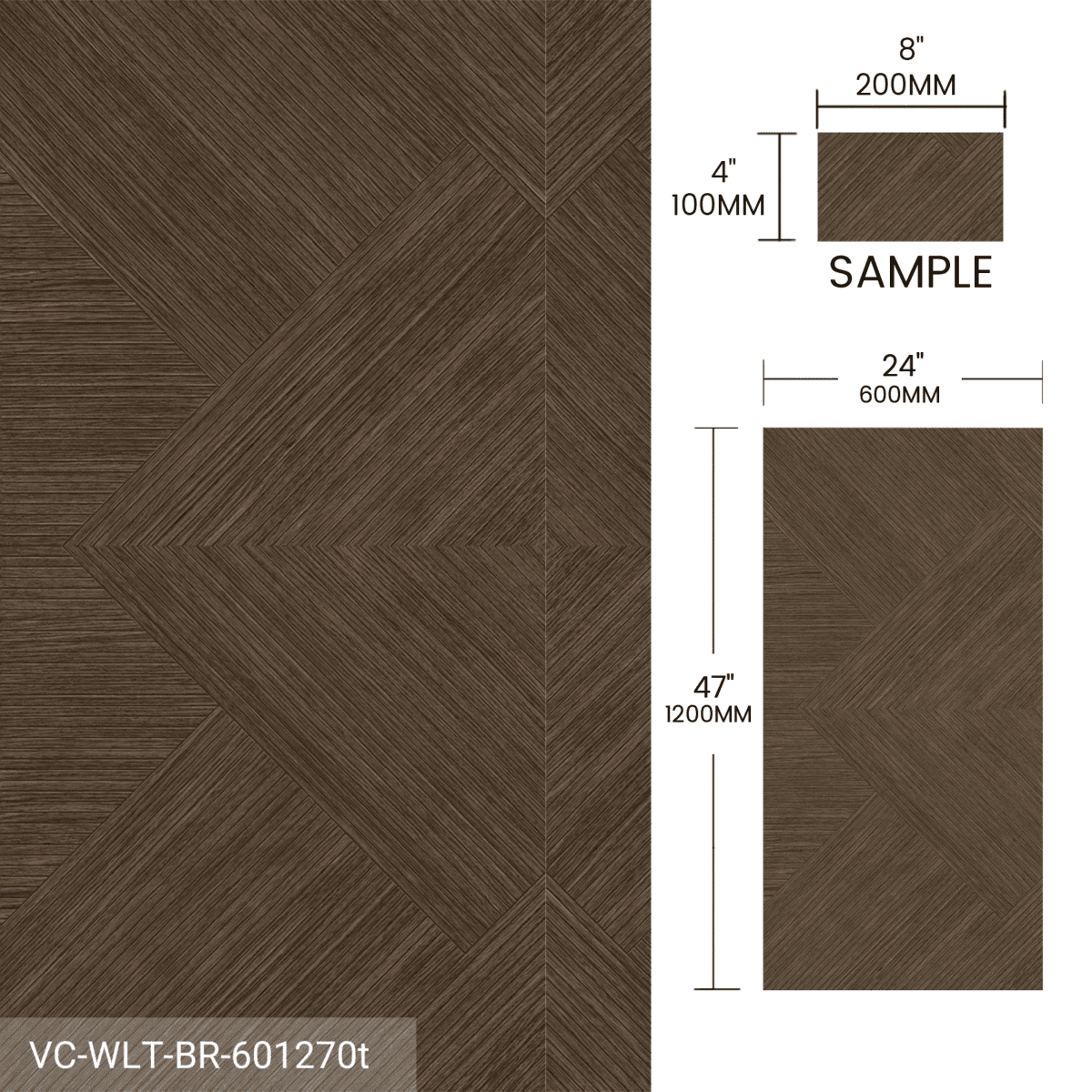 Sample Box Wood Look Tile 4 Pieces Gray Beige Brown - Image 6
