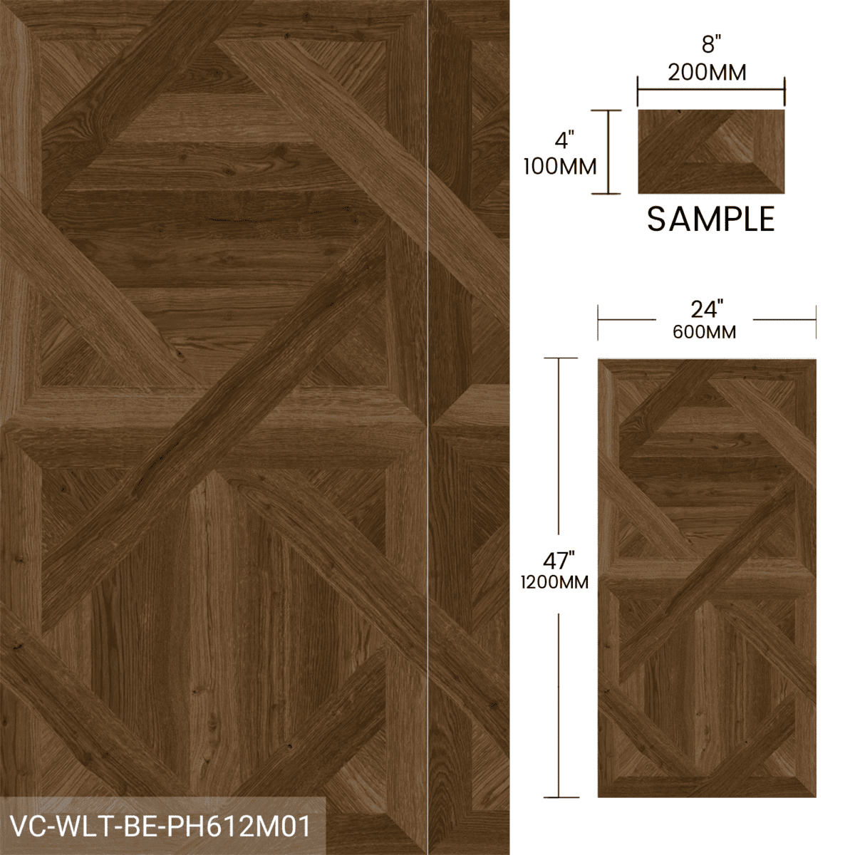 Sample Box Wood Look Tile 4 Pieces Gray Beige Brown - Image 5
