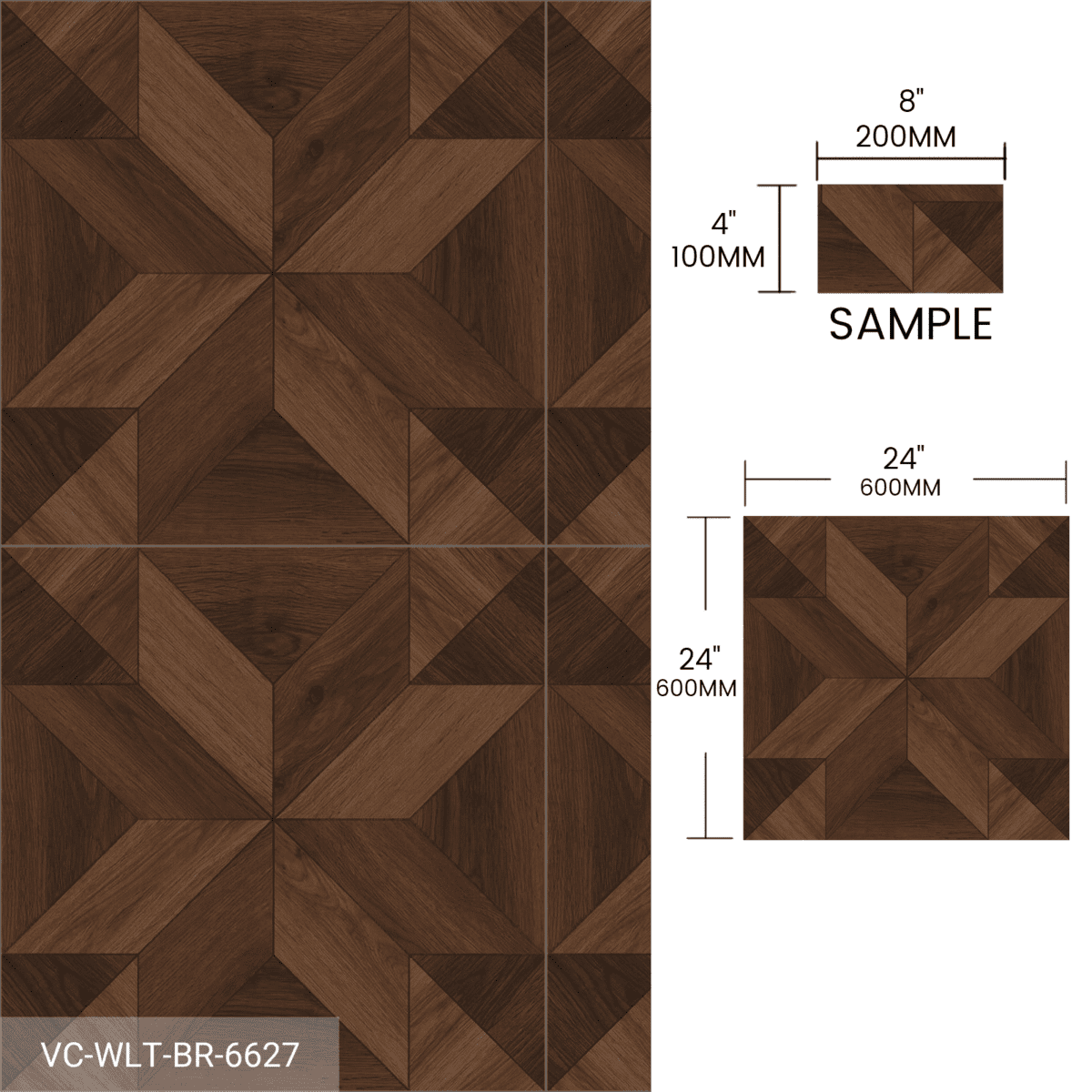 Sample Box Wood Look Tile 5 Pieces Black Brown - Image 7