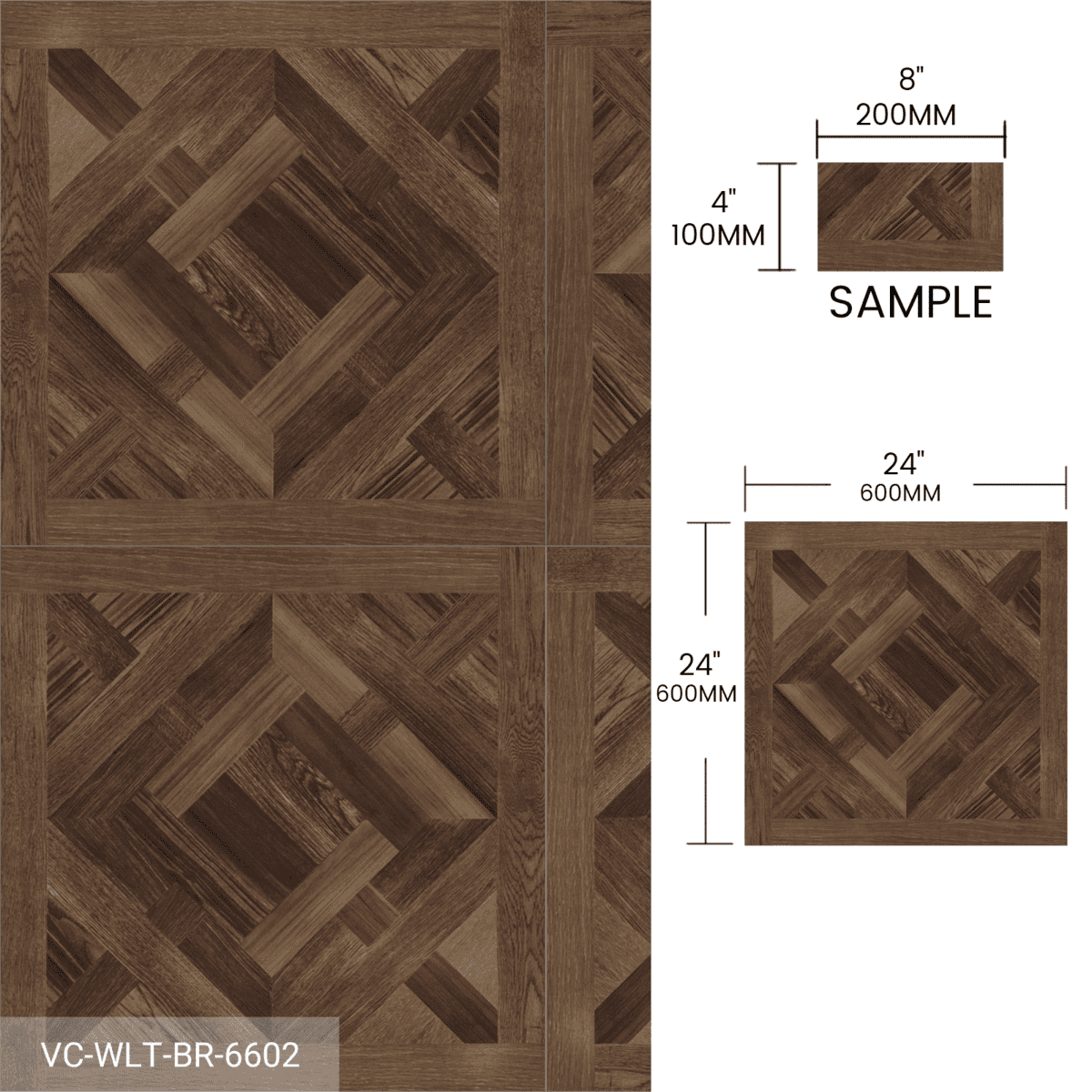 Sample Box Wood Look Tile 5 Pieces Black Brown - Image 6