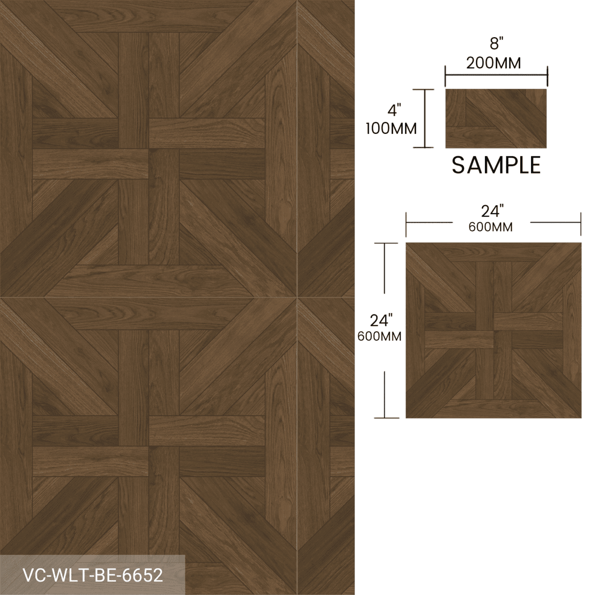 Sample Box Wood Look Tile 5 Pieces Black Brown - Image 3