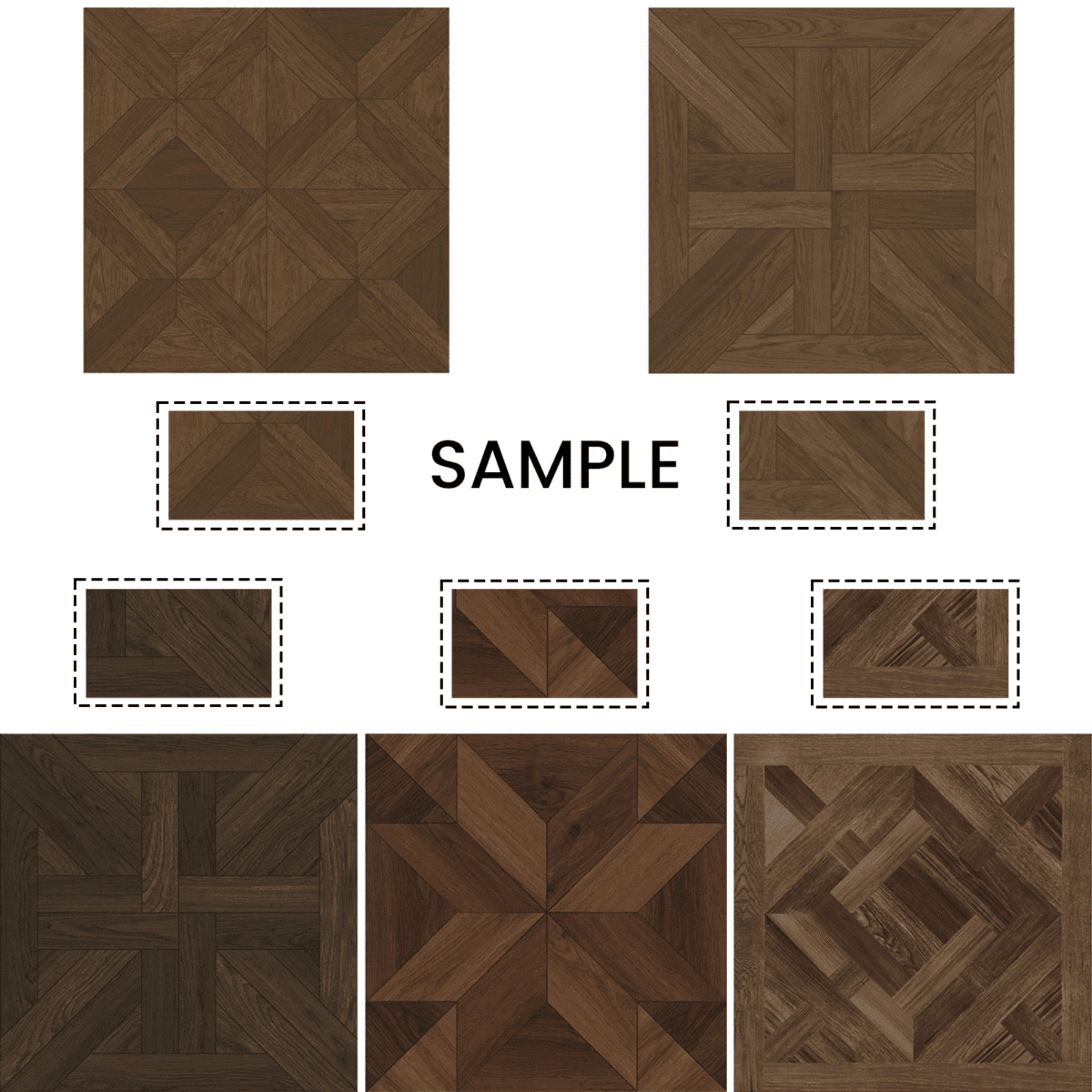 Sample Box Wood Look Tile 5 Pieces Black Brown - Image 1