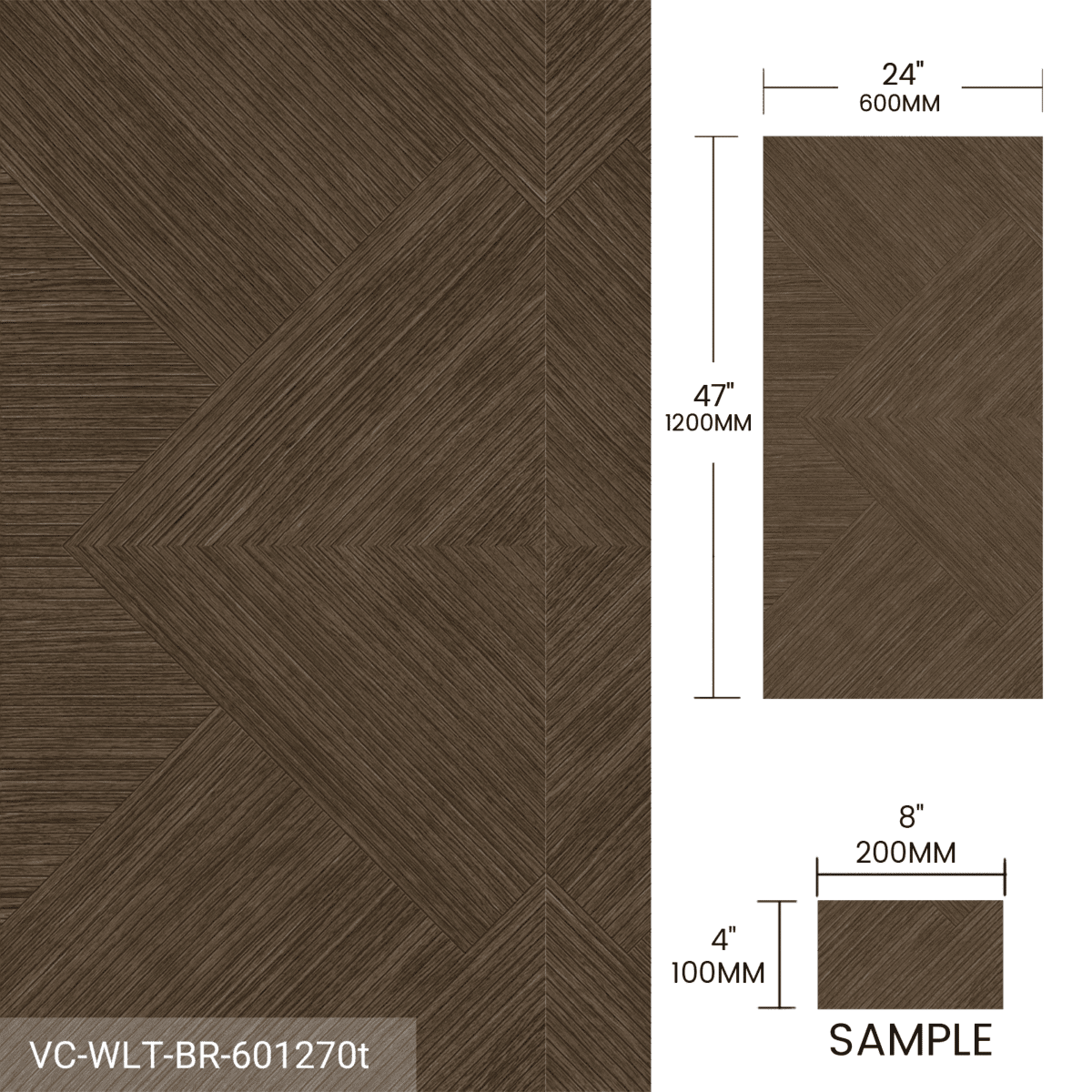 Product Sample Wood Look Tile 4pieces/Box Brown Beige Gray - Image 6