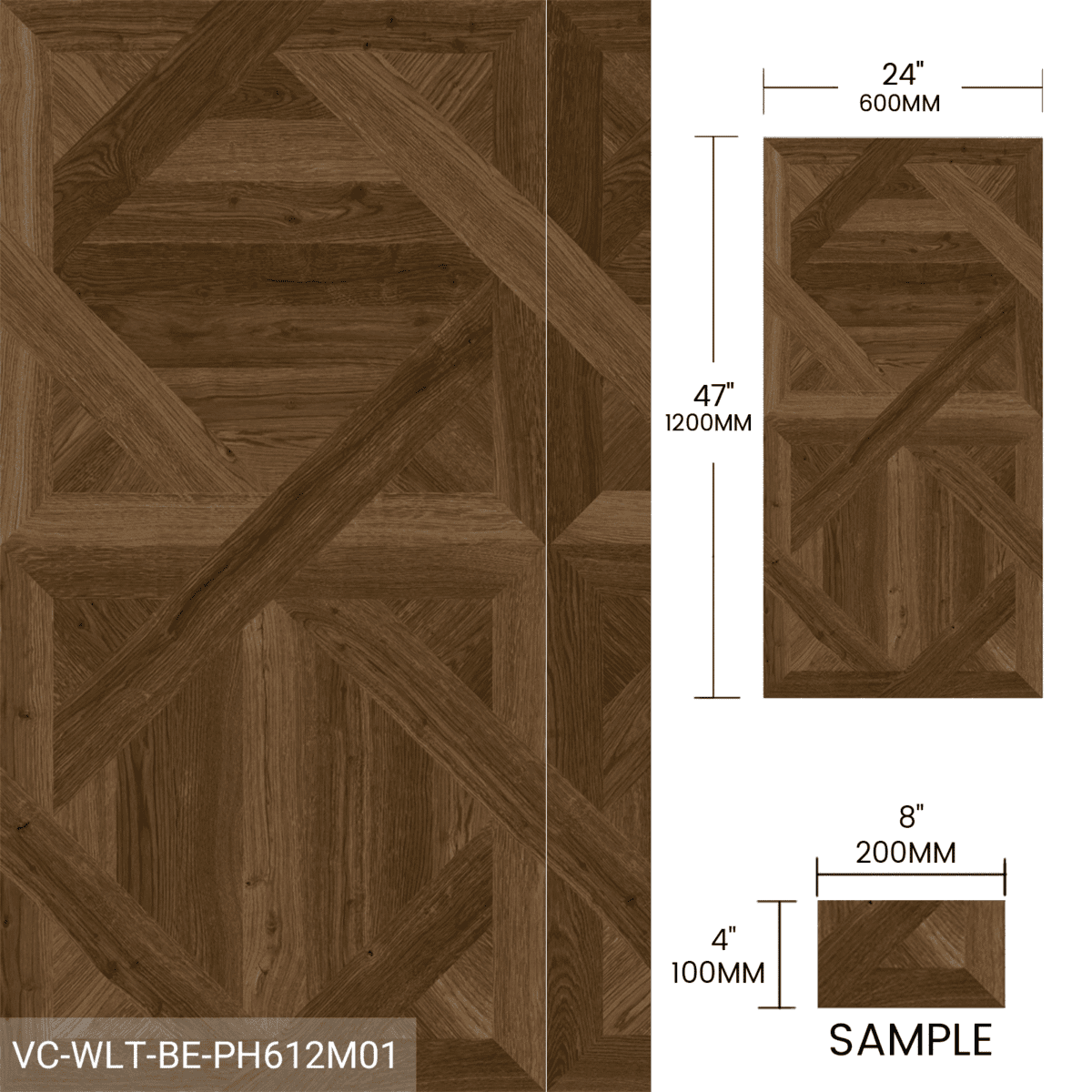Product Sample Wood Look Tile 4pieces/Box Brown Beige Gray - Image 5