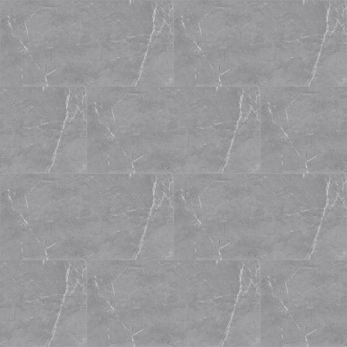Full view of Timeless Classic Stormy Gray Stone Look Click Lock Vinyl Flooring SPC, showcasing its versatile gray tones and elegant stone pattern. This 100% waterproof, DIY-friendly SPC flooring resists scratches, stains, and dents, creating a sophisticated, enduring style.