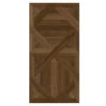 Product shot of a single Dynamic Geometric Teak Parquet Wood Look Tile against a white background, highlighting its unique geometric parquet pattern and rich color.