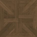 Close-up of a single French Elegance Dark Walnut Wood Look Tile, highlighting its unique parquet pattern and rich walnut grain. This 100% waterproof porcelain tile offers unmatched durability and easy care for timeless elegance.
