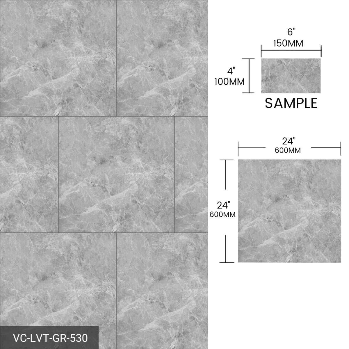 Sample Box Vinyl Flooring Stone Look and Wood Look 6 Pieces - Image 4