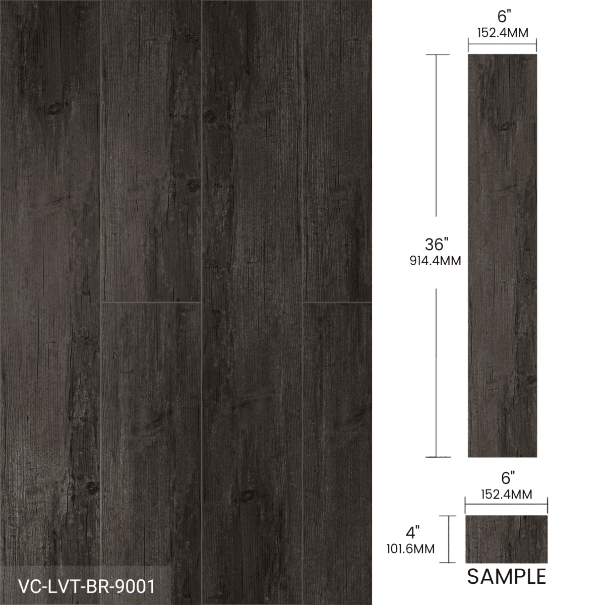 Product Sample Vinly Flooring 6 Pieces/Box Gray Beige Brown - Image 5