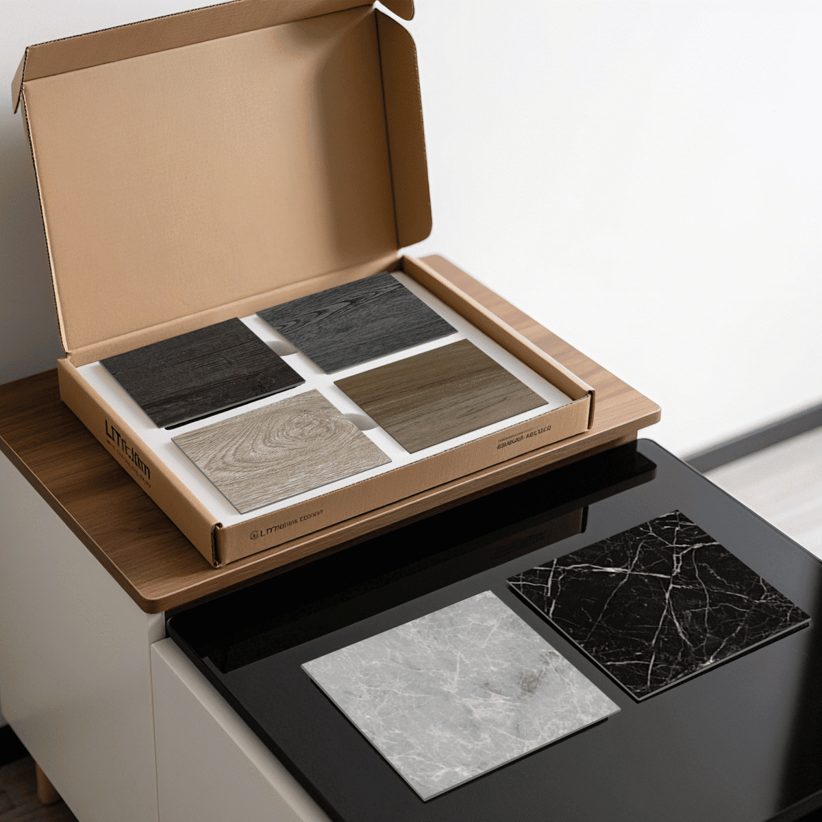 Product Sample Vinly Flooring 6 Pieces/Box Gray Beige Brown - Image 1