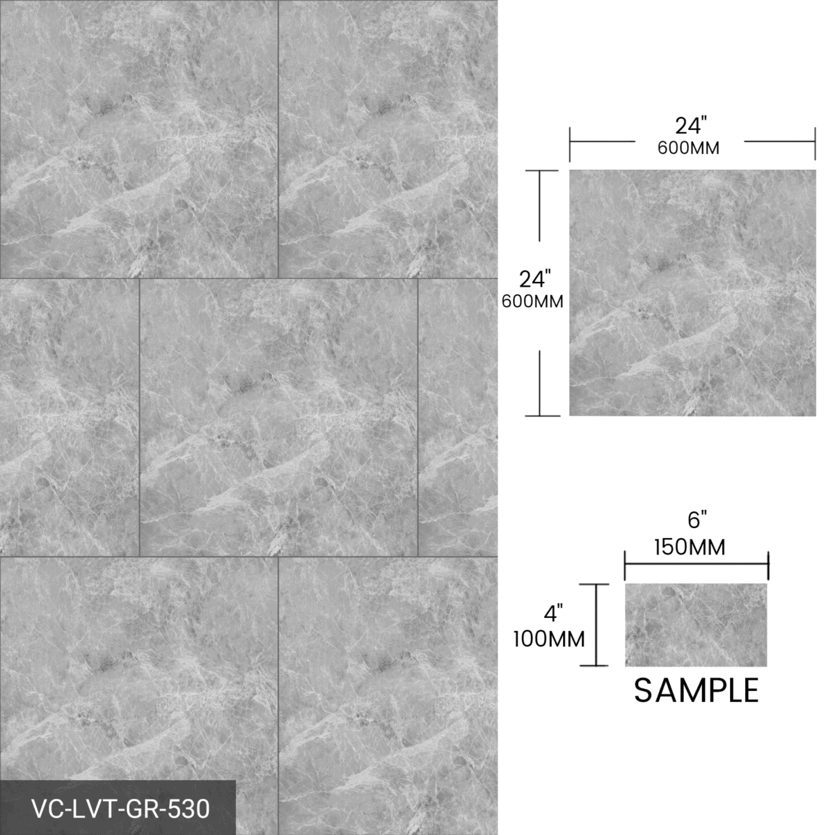 Product Sample Vinly Flooring 6 Pieces/Box Gray Beige Brown - Image 7