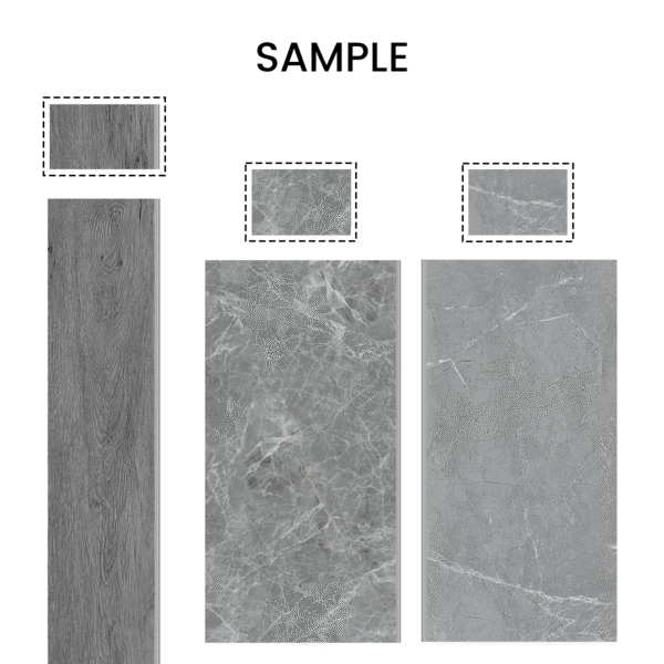 Sample Box SPC Vinyl Flooring Wood Look 1 piece and Stone Look 2 Pieces