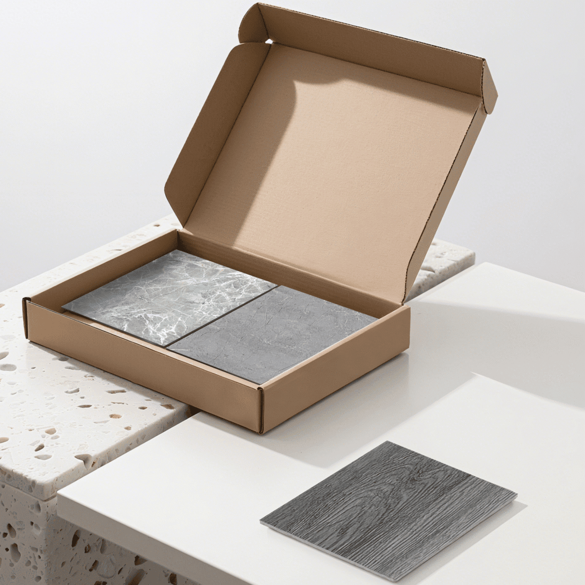 Product Sample Stone Look Click Lock Vinyl Flooring 3Pieces/Box Gray - Image 1