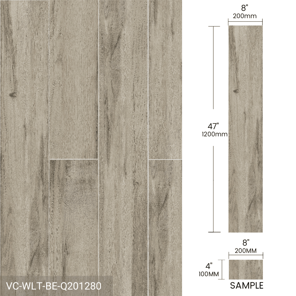 Product Sample Wood Look Tile 4pieces/Box Bray Beige Brown - Image 5