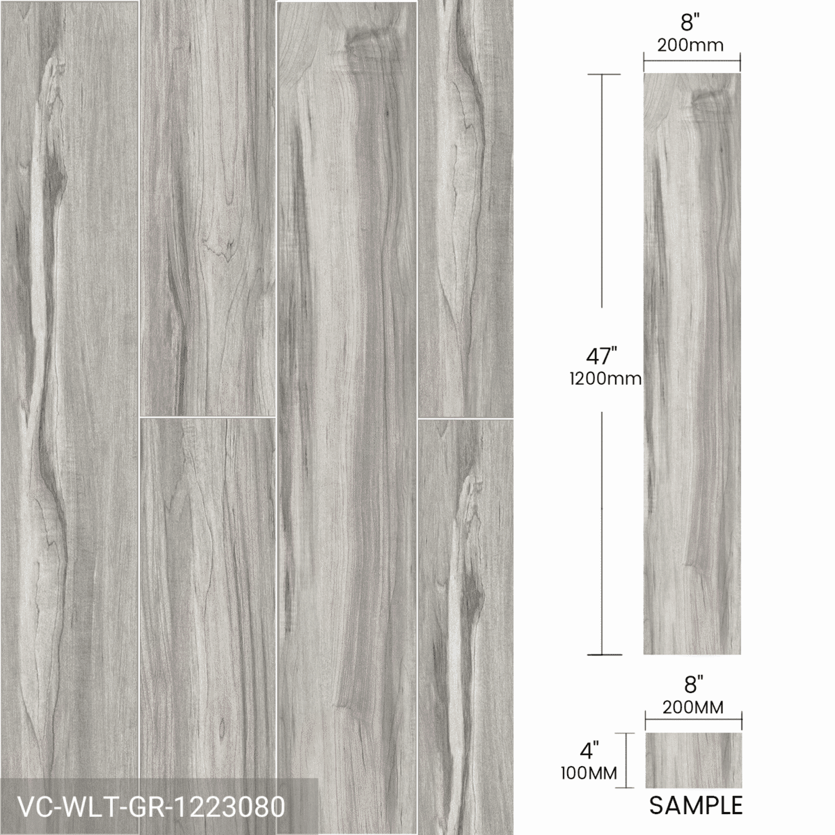 Product Sample Wood Look Tile 4pieces/Box Bray Beige Brown - Image 4