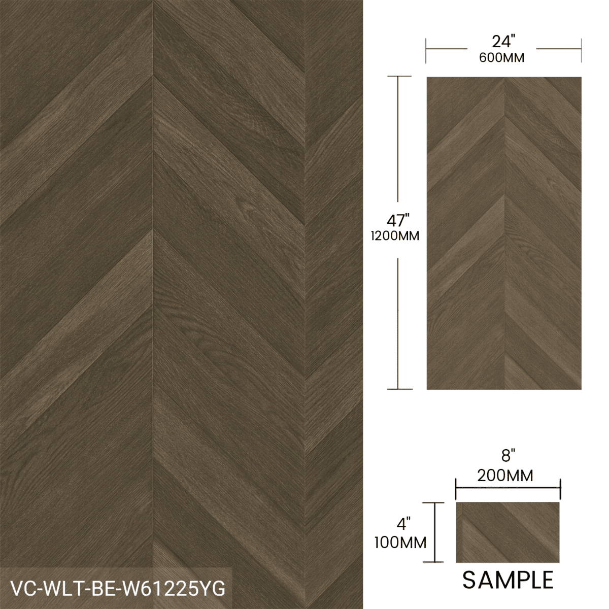 Product Sample Wood Look Tile 4pieces/Box Gray Beige Brown - Image 6