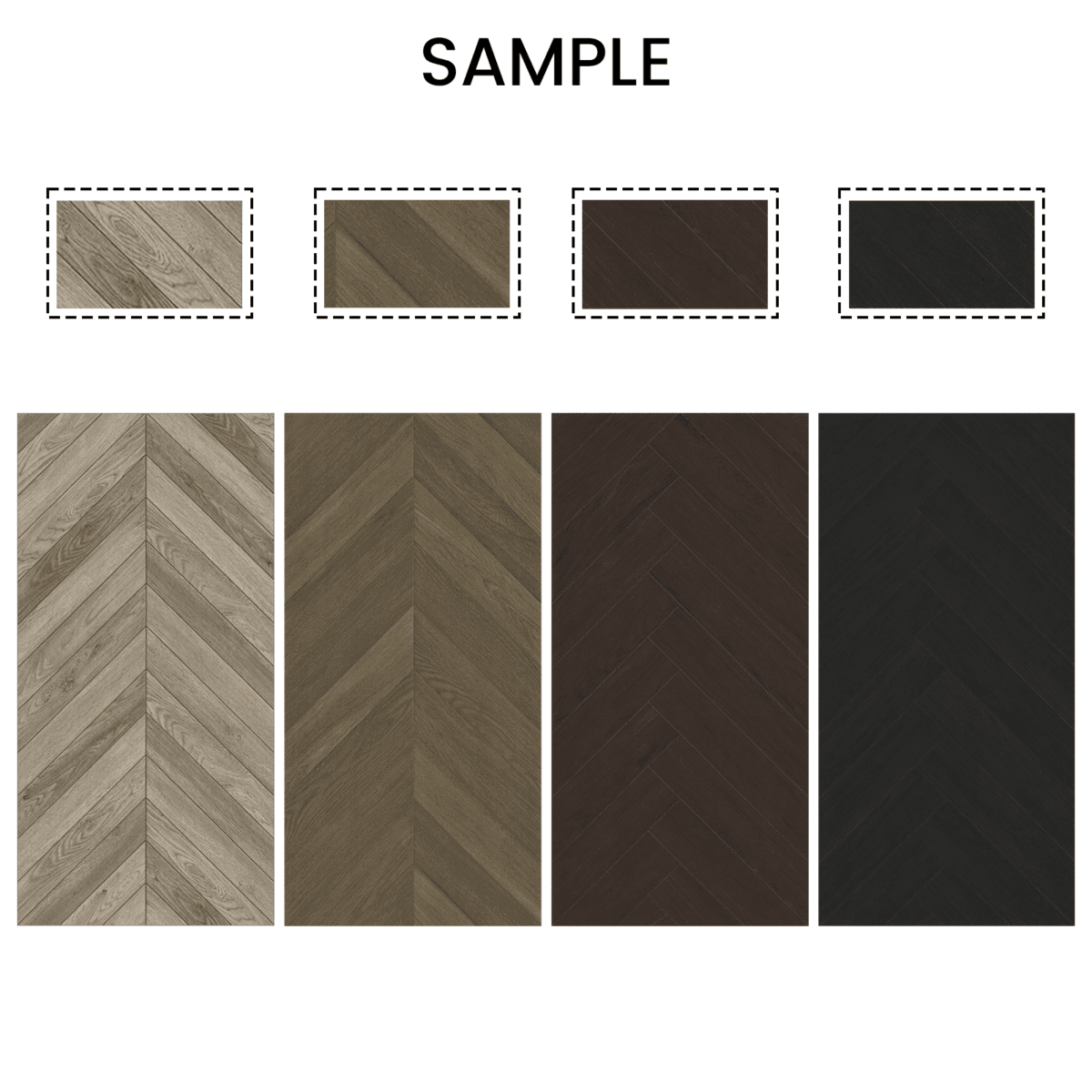 Sample Box Wood Look Tile 4pieces Herringbone - Image 1