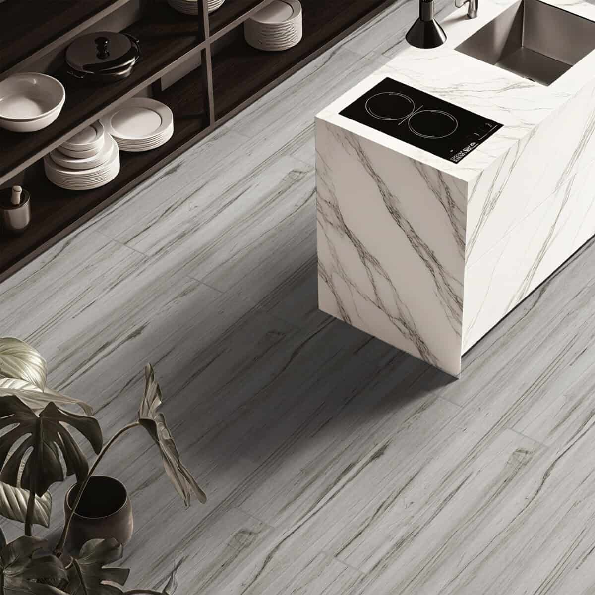 Scandinavian Light Gray Oak Wood Look Tile - Image 4
