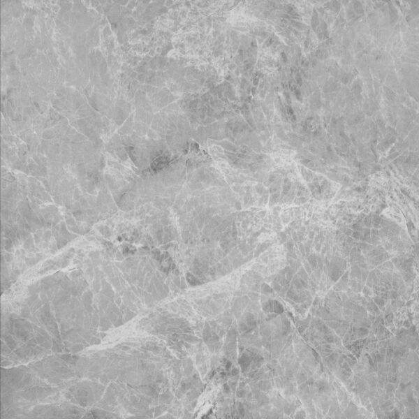 Close-up of a Serene Sanctuary Athens Gray Stock Look Vinyl Flooring tile, showcasing its soft, cloud-like gray tones and subtle veining that evoke genuine marble. This durable vinyl is 100% waterproof, resisting scratches, stains, and dents, perfect for a tranquil, elegant home.