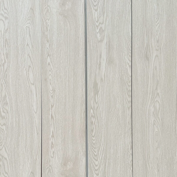 A seamless, full-frame view of Modern Whitewash Oak resilient wood-grain planks.