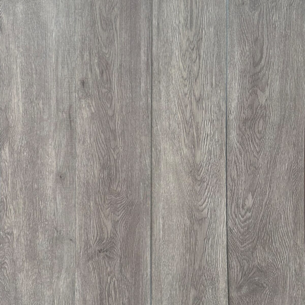 Seamless expanse of Modern Ash Grey vinyl planks showing a uniform, top-down view.