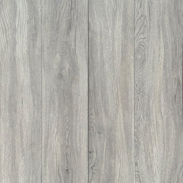 A top-down, seamless view of multiple Modern Silver Grey SPC planks laid together.