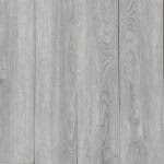 Full layout of Modern Silver wood SPC planks, showcasing the light gray color, subtle knots, and seamless installation.