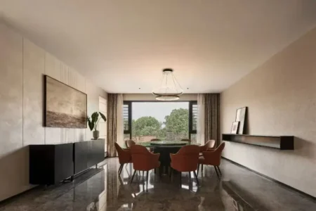 Entry hall and corridor, polished porcelain tile floors and SPC vinyl floor option for a seamless modern look